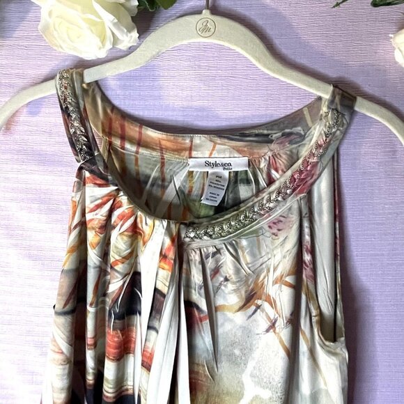 3 TOPS $25 NWOT STYLE & COMPANY PETITE MEDIUM MULTI PASTEL FLOWER DESIGN BLOUSE - Picture 9 of 13